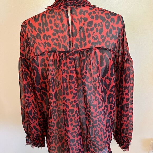 Zara Animal Print Sheer Top. Size M NWOT - Picture 4 of 5